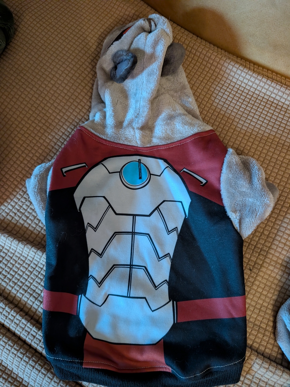 NWT Marvel Warm Dog Hoodie Costume with Armor Print